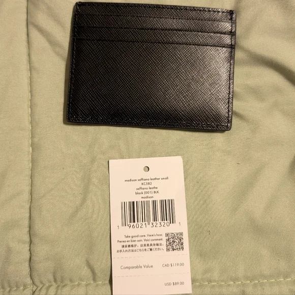 Kate Spade Black Leather Card Holder - Picture 2 of 2